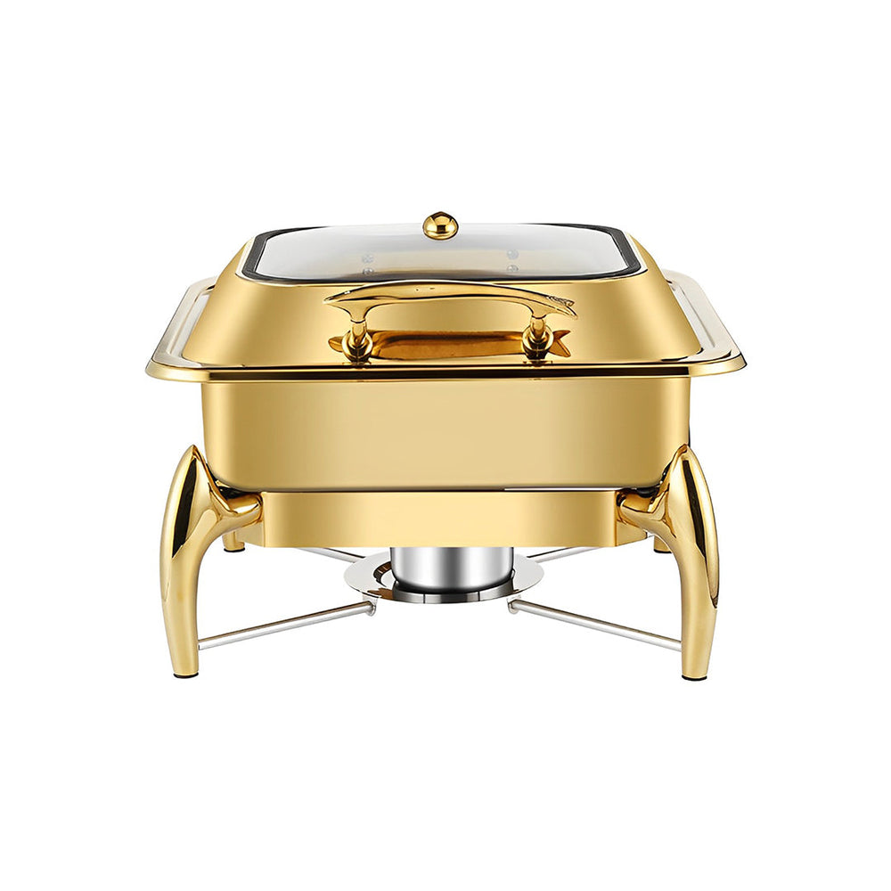 SOGA Gold-Plated Stainless Steel Square Chafing Dish-0