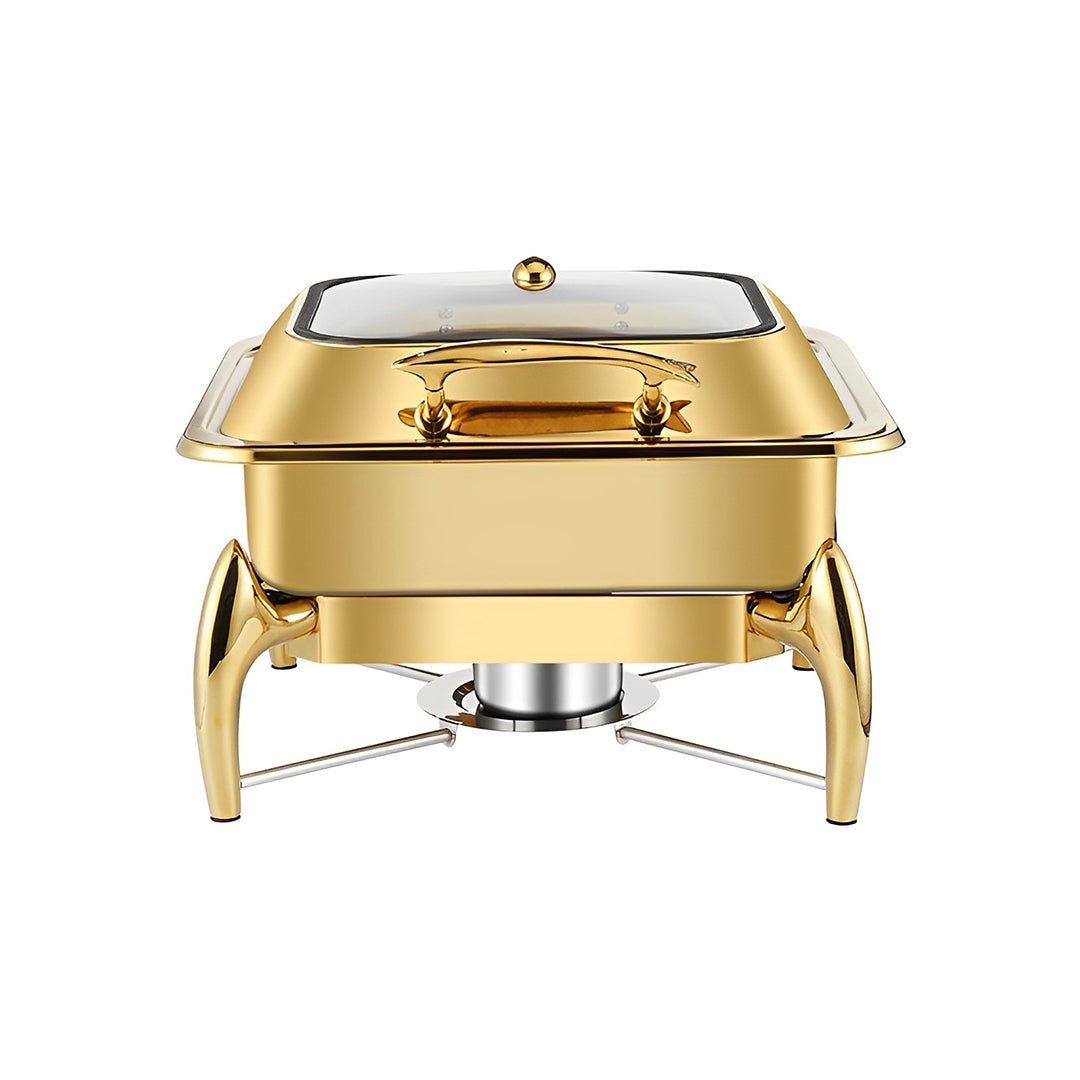 SOGA Gold-Plated Stainless Steel Square Chafing Dish-0