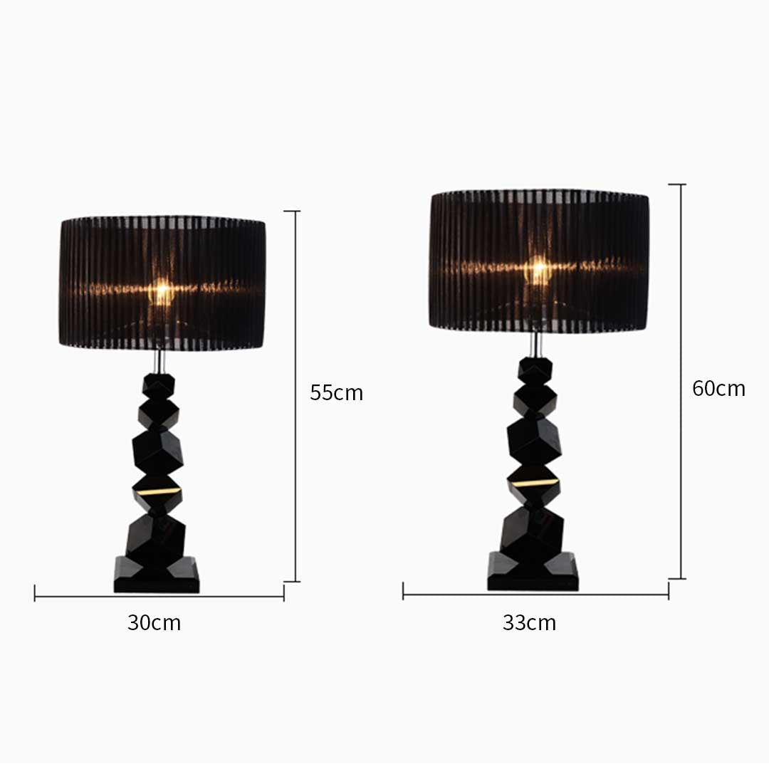 NNEAGS 60cm Black Table Lamp with Dark Shade LED Desk Lamp