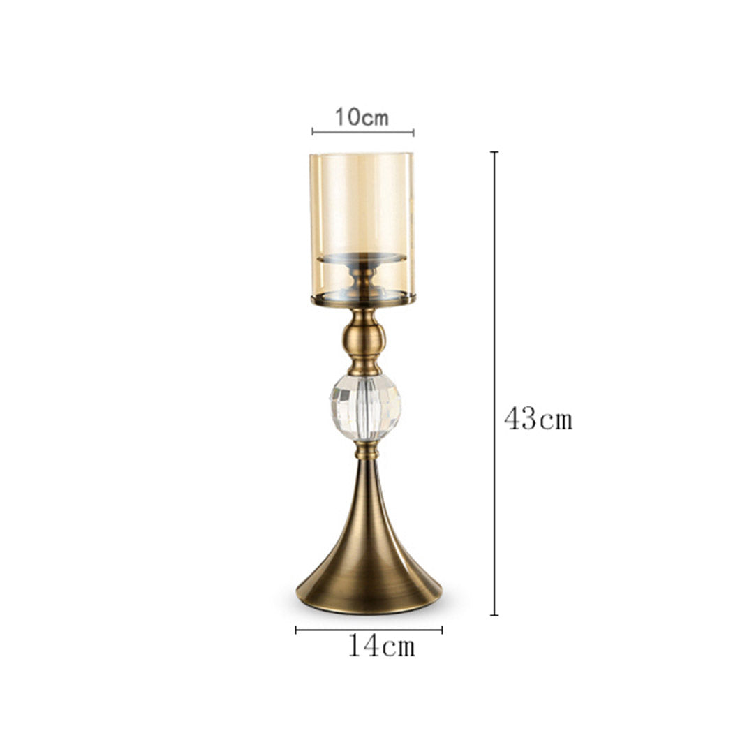SOGA 43cm Glass Candle Holder Candle Stand Glass/Metal - image 2