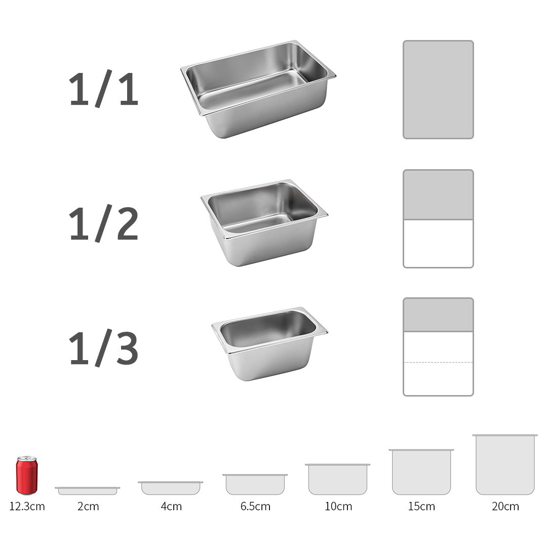 NNEAGS 12X GN Pan Full Size 1/2 GN Pan 20cm Deep Stainless Steel Tray