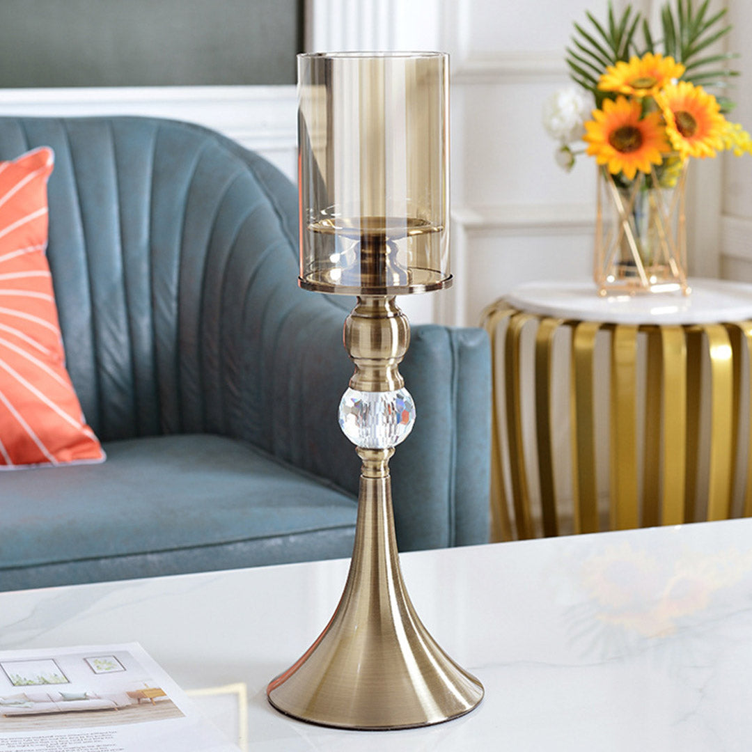 SOGA 43cm Glass Candle Holder Candle Stand Glass/Metal - image 3