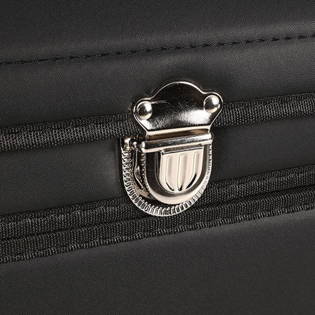 NNEAGS 2X 60cm Leather Car Boot Collapsible Foldable Trunk Cargo Organizer Portable Storage Box with Lock Black