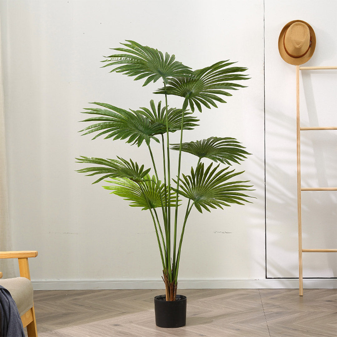 SOGA 2X 150cm Artificial Natural Green Fan Palm Tree Fake Tropical Indoor Plant Home Office Decor - image 3