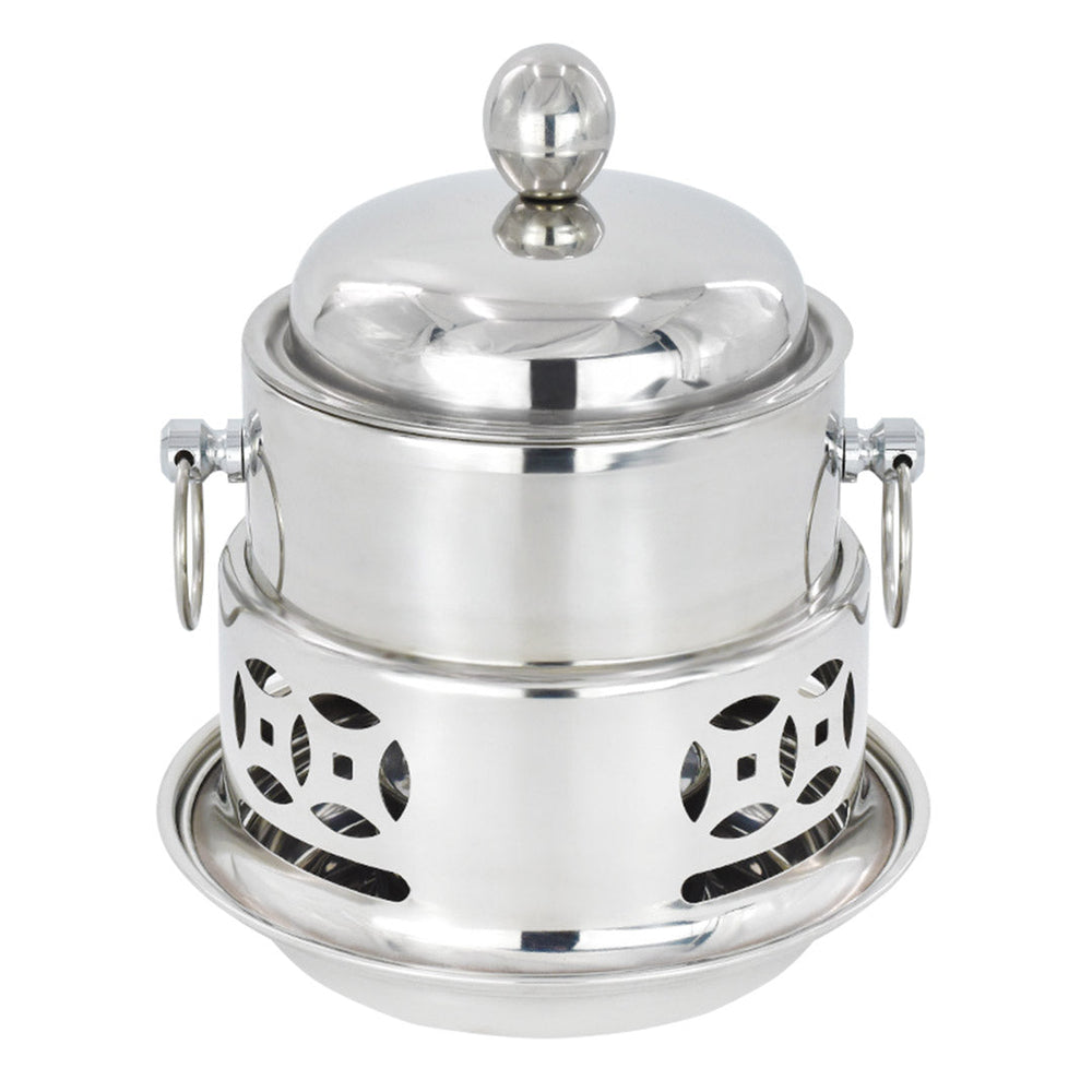 NNEAGS 4X Stainless Steel Mini Asian Buffet Hot Pot Single Person Shabu Alcohol Stove Burner with Lid