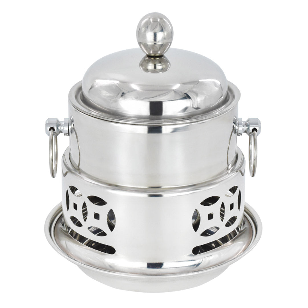 NNEAGS 4X Stainless Steel Mini Asian Buffet Hot Pot Single Person Shabu Alcohol Stove Burner with Lid
