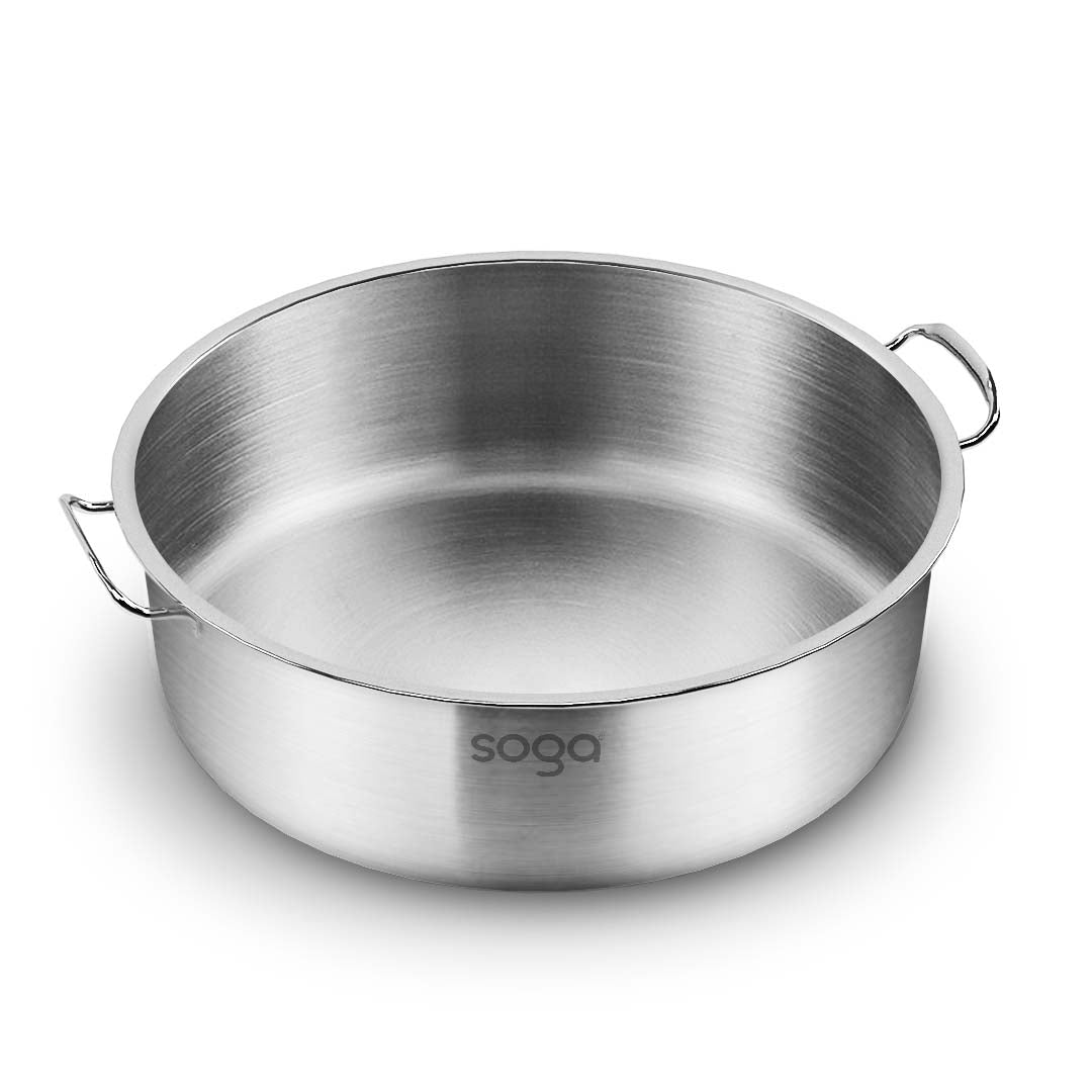 NNEAGS Dual Burners Cooktop Stove, 17L Stainless Steel Stockpot 28cm and 28cm Induction Casserole