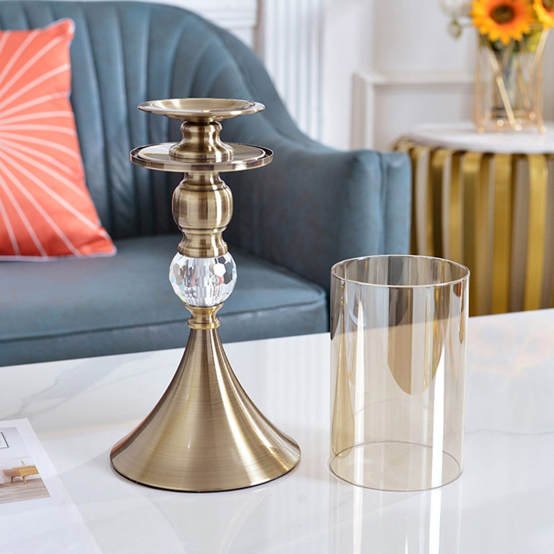 SOGA 43cm Glass Candle Holder Candle Stand Glass/Metal - image 4