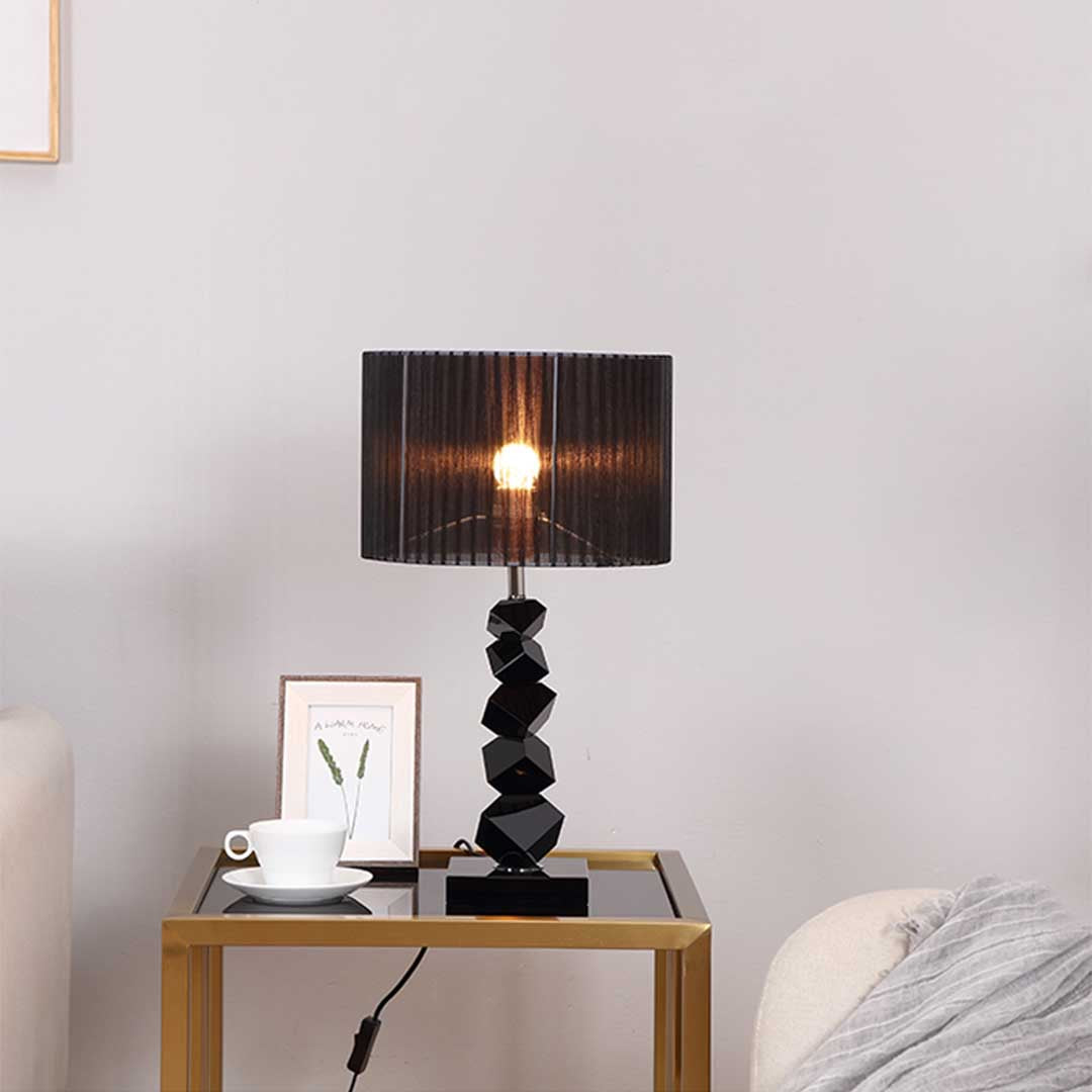 NNEAGS 60cm Black Table Lamp with Dark Shade LED Desk Lamp
