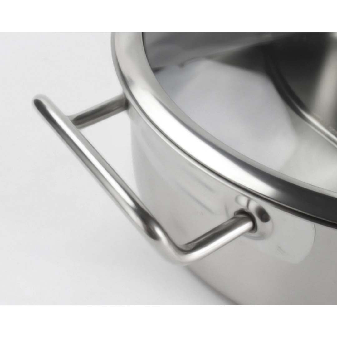 NNEAGS Dual Burners Cooktop Stove, 17L Stainless Steel Stockpot 28cm and 28cm Induction Casserole