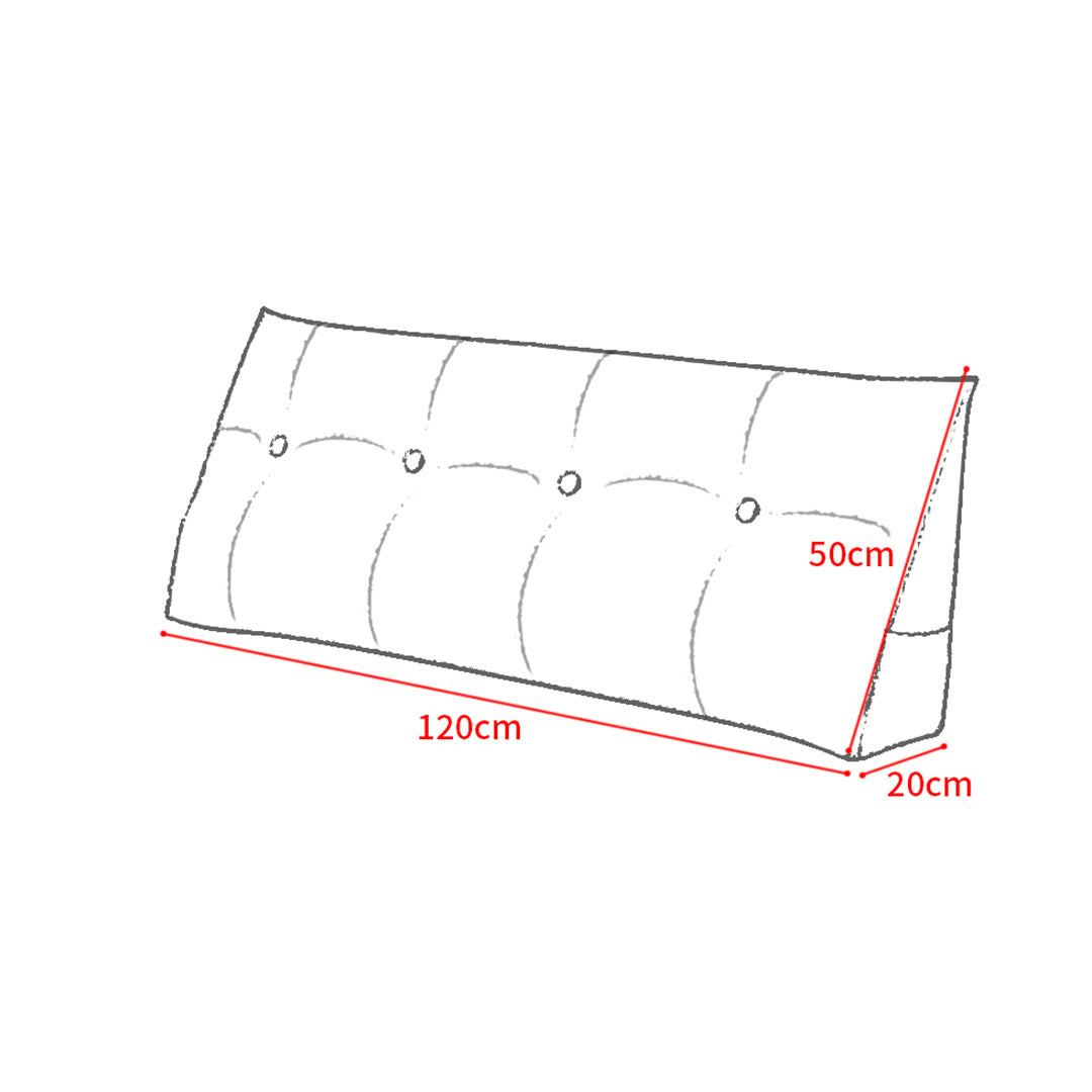 NNEAGS 4X 120cm Beige Triangular Wedge Bed Pillow Headboard Backrest Bedside Tatami Cushion Home Decor