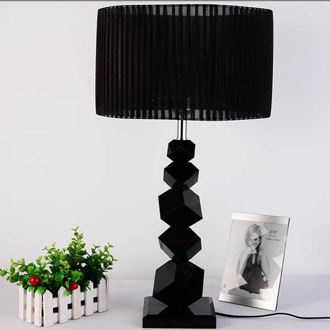 NNEAGS 60cm Black Table Lamp with Dark Shade LED Desk Lamp