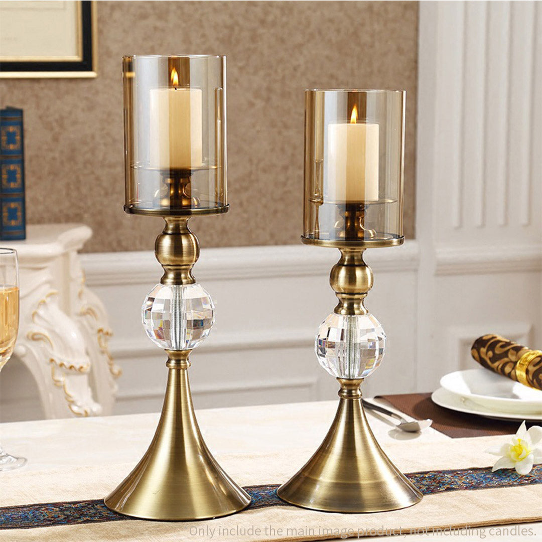 SOGA 43cm Glass Candle Holder Candle Stand Glass/Metal - image 5