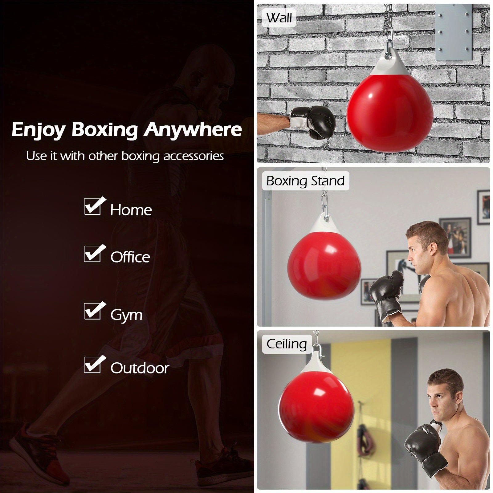 NNETM 50kg Heavy-Duty Water Punching Bag(Red)