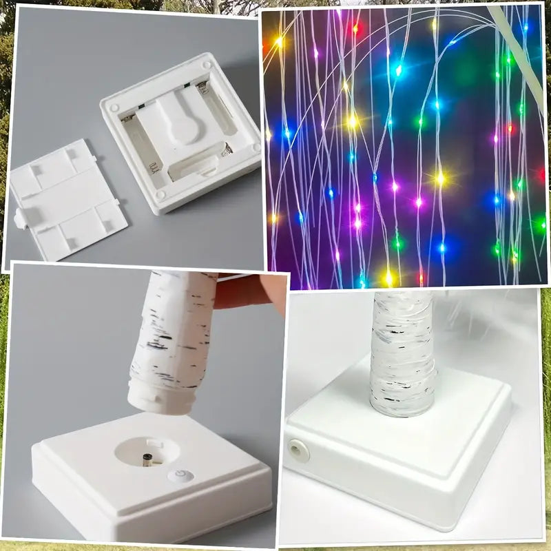 NNETM Christmas Radiance: LED Colorful Willow Tree Lights-3