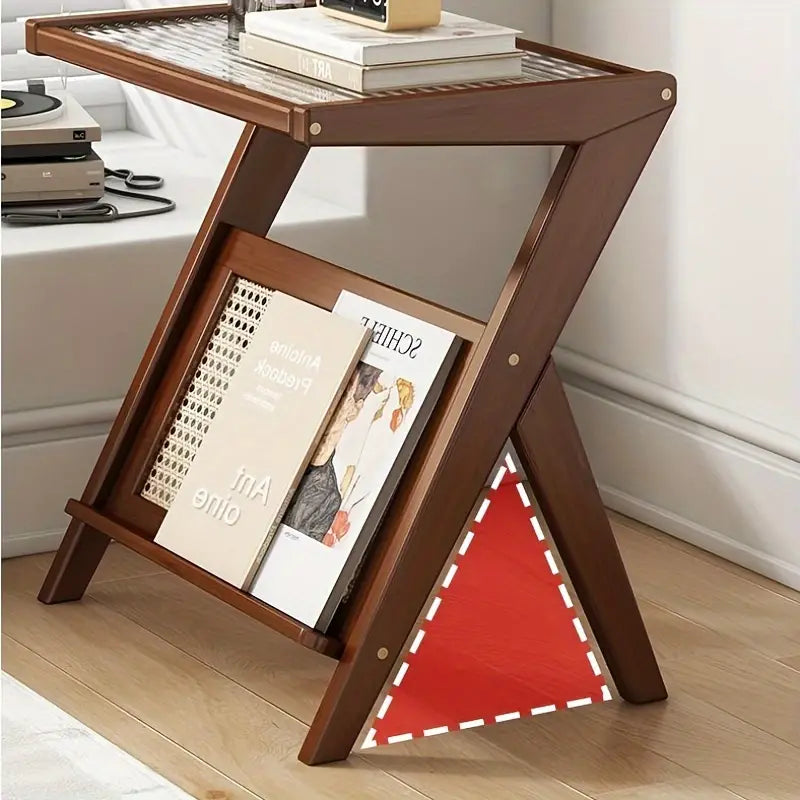 NNETM Mini Bedside Table - Sleek Tempered Glass Top