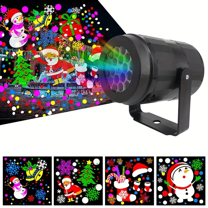 NNETM 360° Rotating LED Christmas Projector Night Light - Snowflake Projection Lamp for Festive Home Decor, Parties, and Gifts