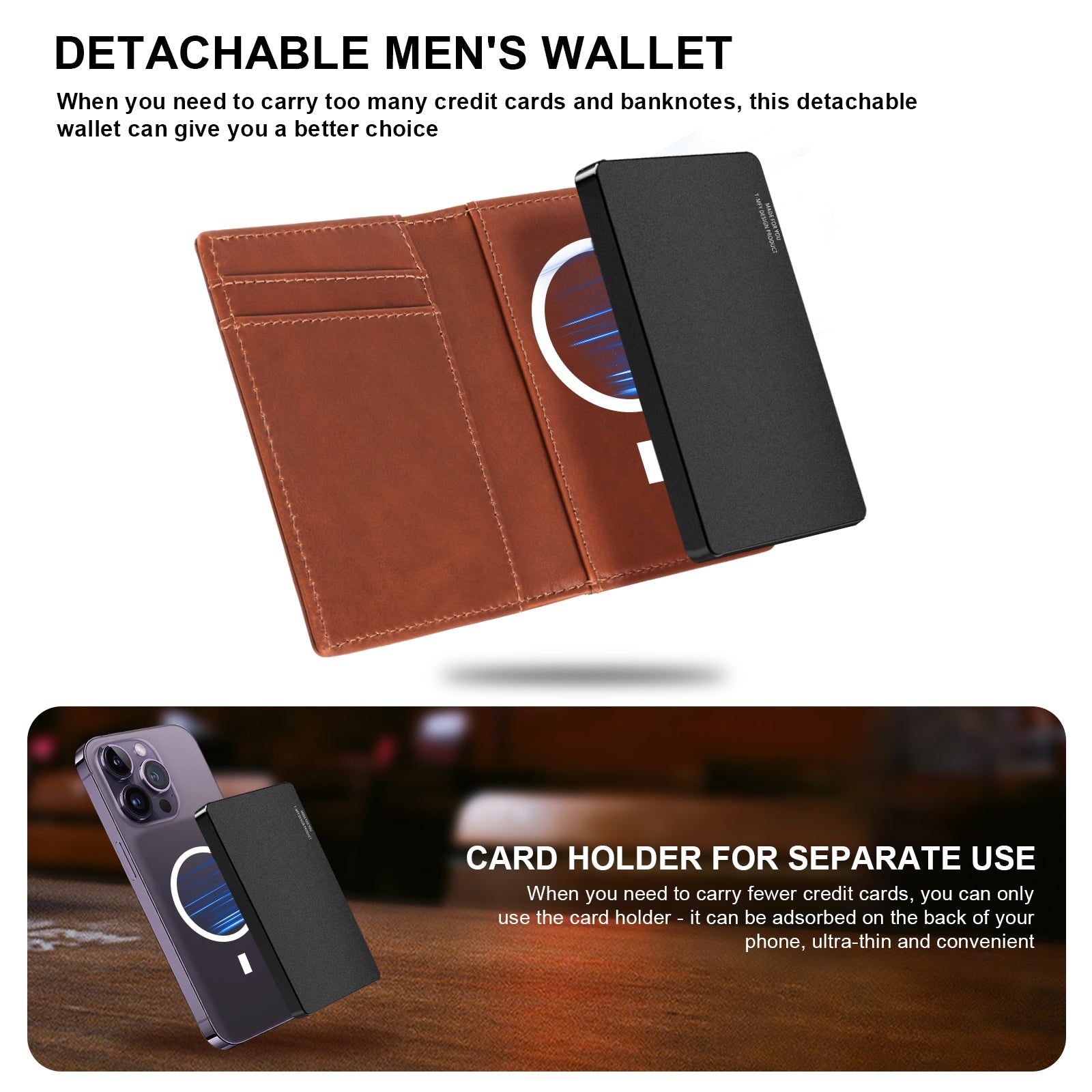 TOYFID Aluminum Alloy Wallet With Genuine Leather Cover Men's Billfolds - image 4