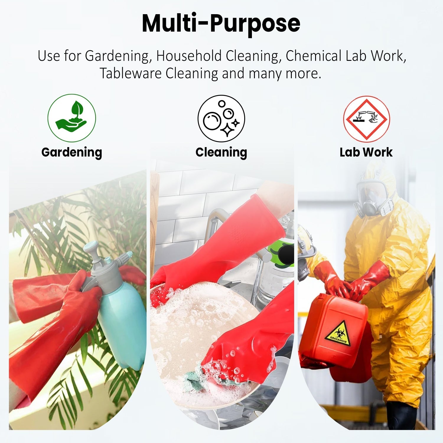 PVC Work Safety Glove Red 45cm Oil Chemical Resistant Dipped Durable Sanded - image 3