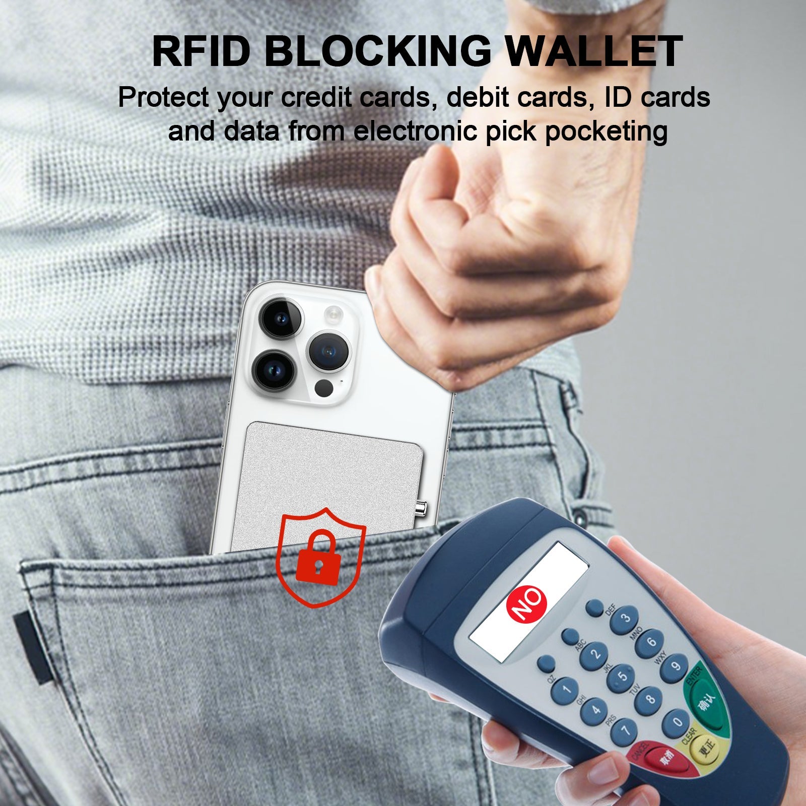 RFID Blocking Wallet Minimalist Slim Card Holder for Magsafe with Adjustable Stand, Metal Pop Up Magnetic Wallet for Men
