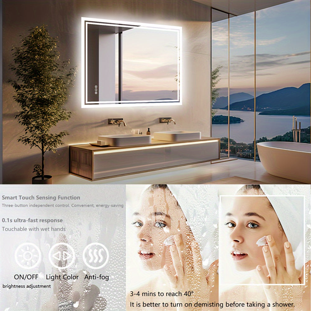 NNETMWF LED Backlit Bathroom Mirror 600x800mm