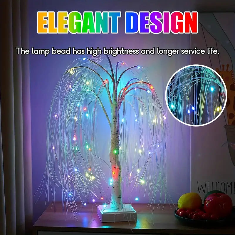 NNETM Christmas Radiance: LED Colorful Willow Tree Lights-4