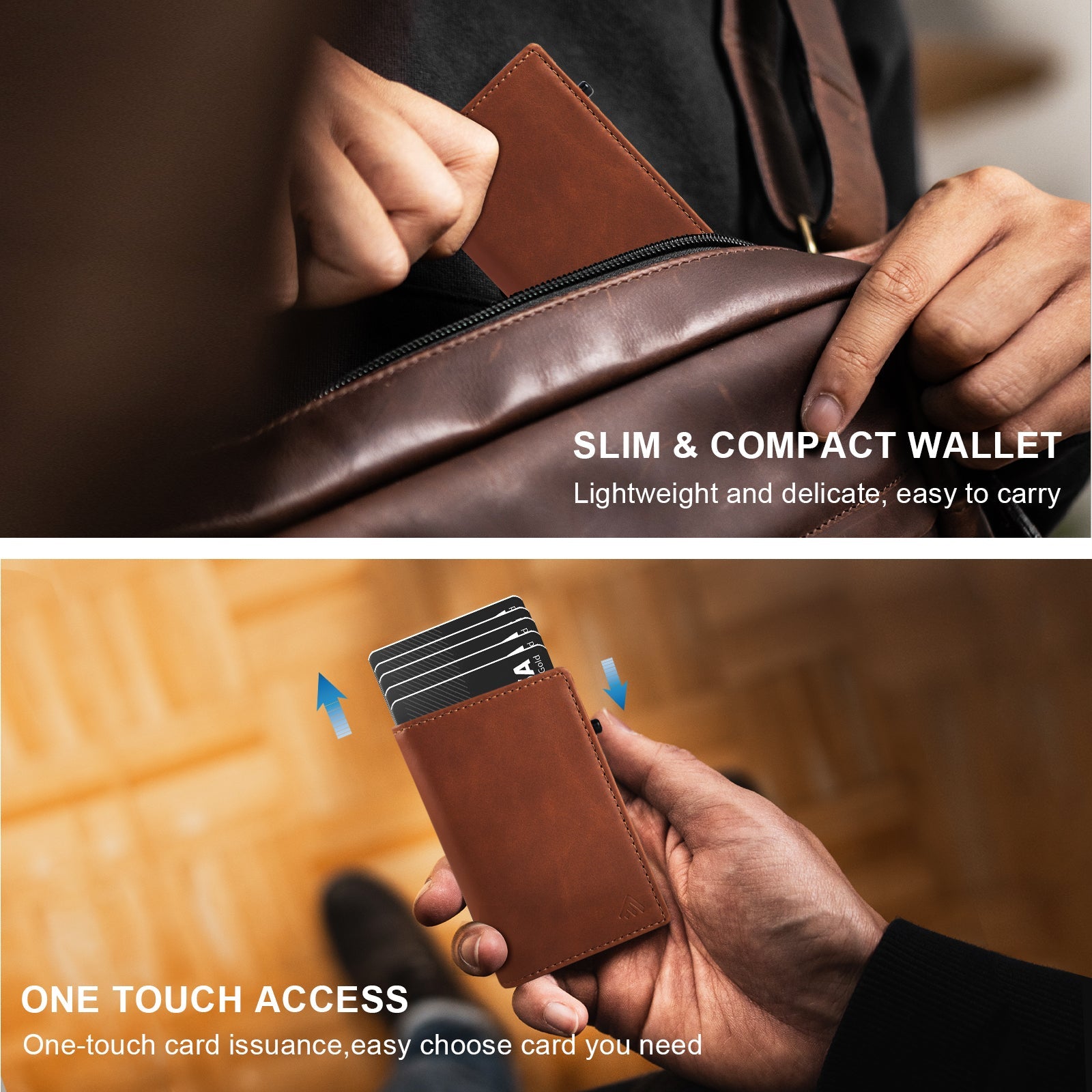 TOYFID Aluminum Alloy Wallet With Genuine Leather Cover Men's Billfolds - image 6