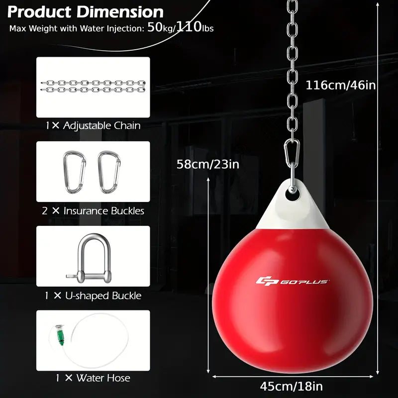 NNETM 50kg Heavy-Duty Water Punching Bag(Red)