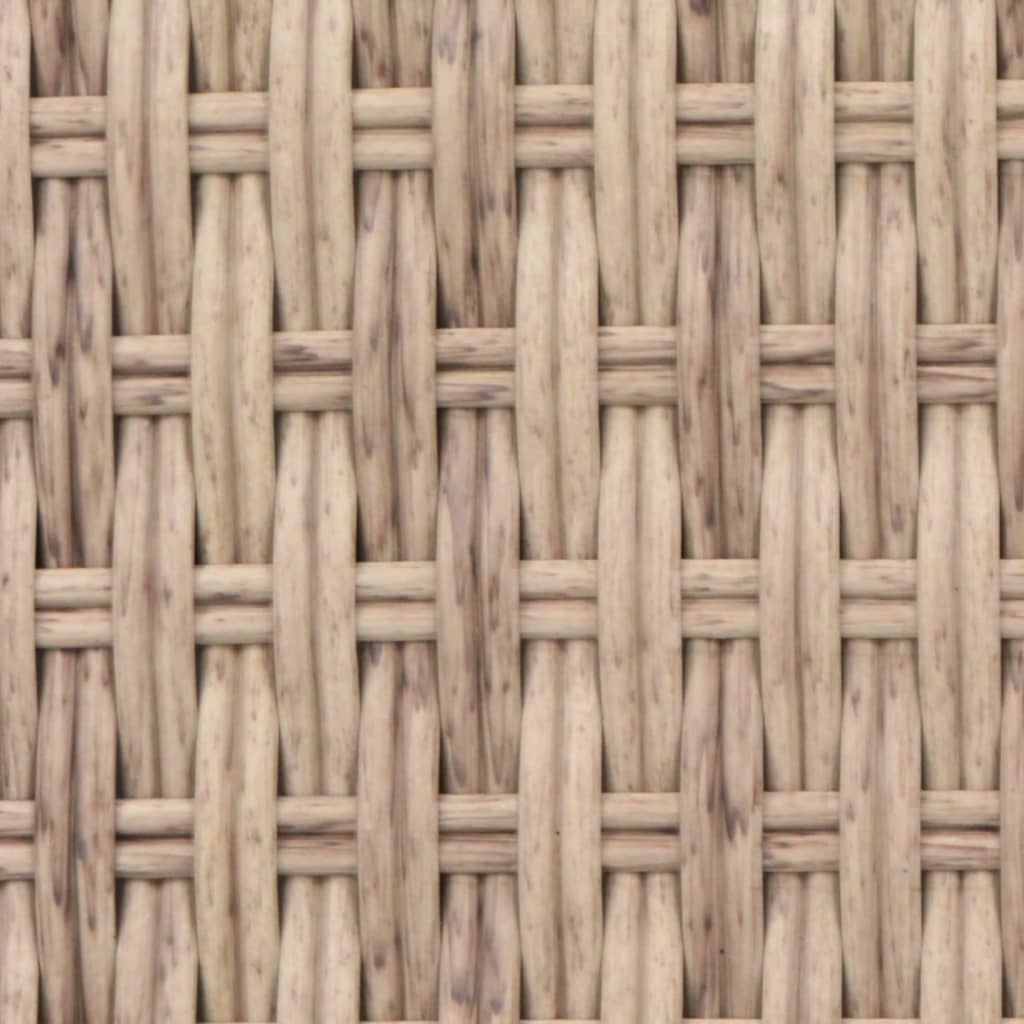 NNEVL Outdoor Lounge Bed Poly Rattan Beige