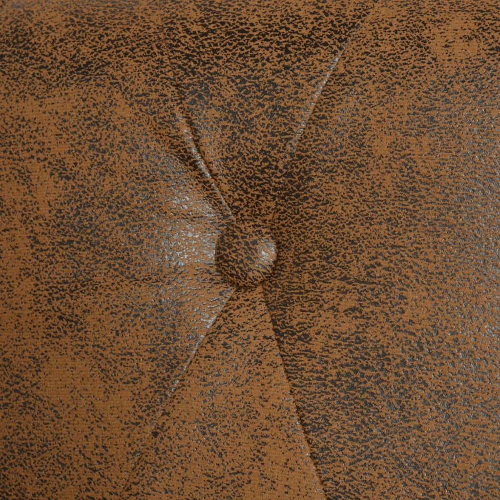 NNEVL Chesterfield Sofa 2-Seater Artificial Leather Brown