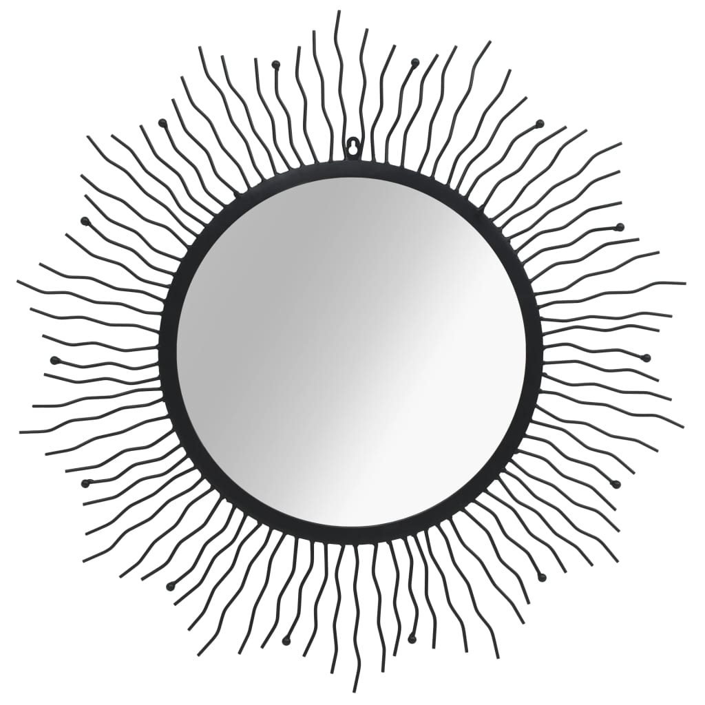NNEVL Wall Mirror Sunburst 80 cm Black