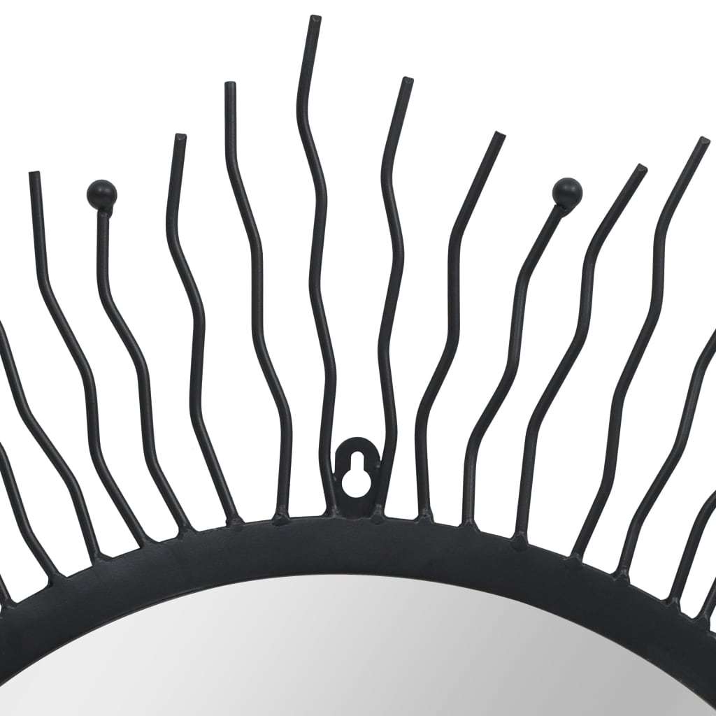 NNEVL Wall Mirror Sunburst 80 cm Black