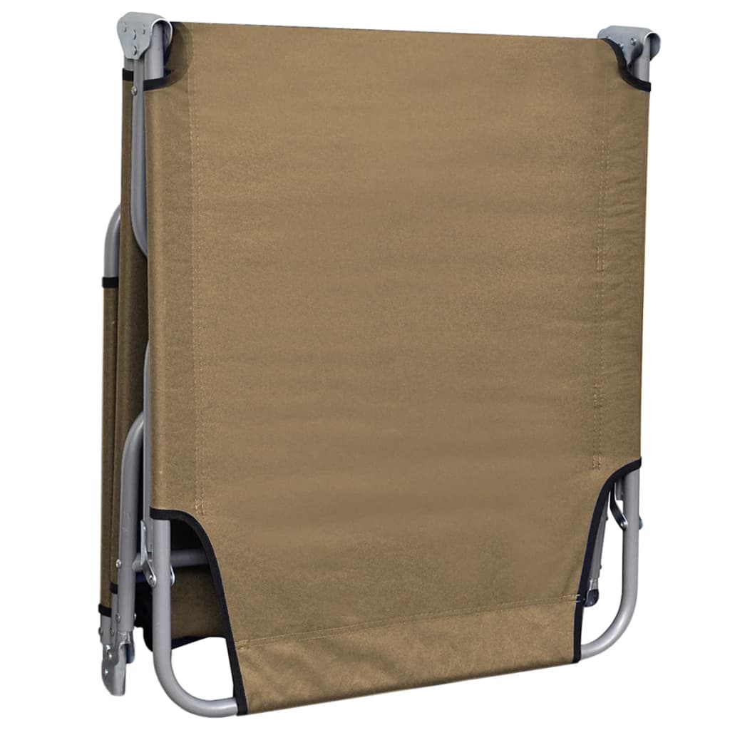 Foldable Sunlounger with Adjustable Backrest Taupe - image 2