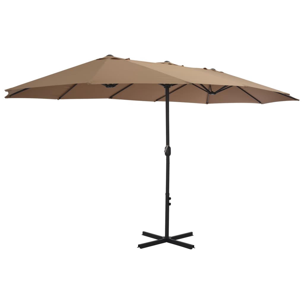 NNEVL Outdoor Parasol with Aluminium Pole 460x270 cm Taupe