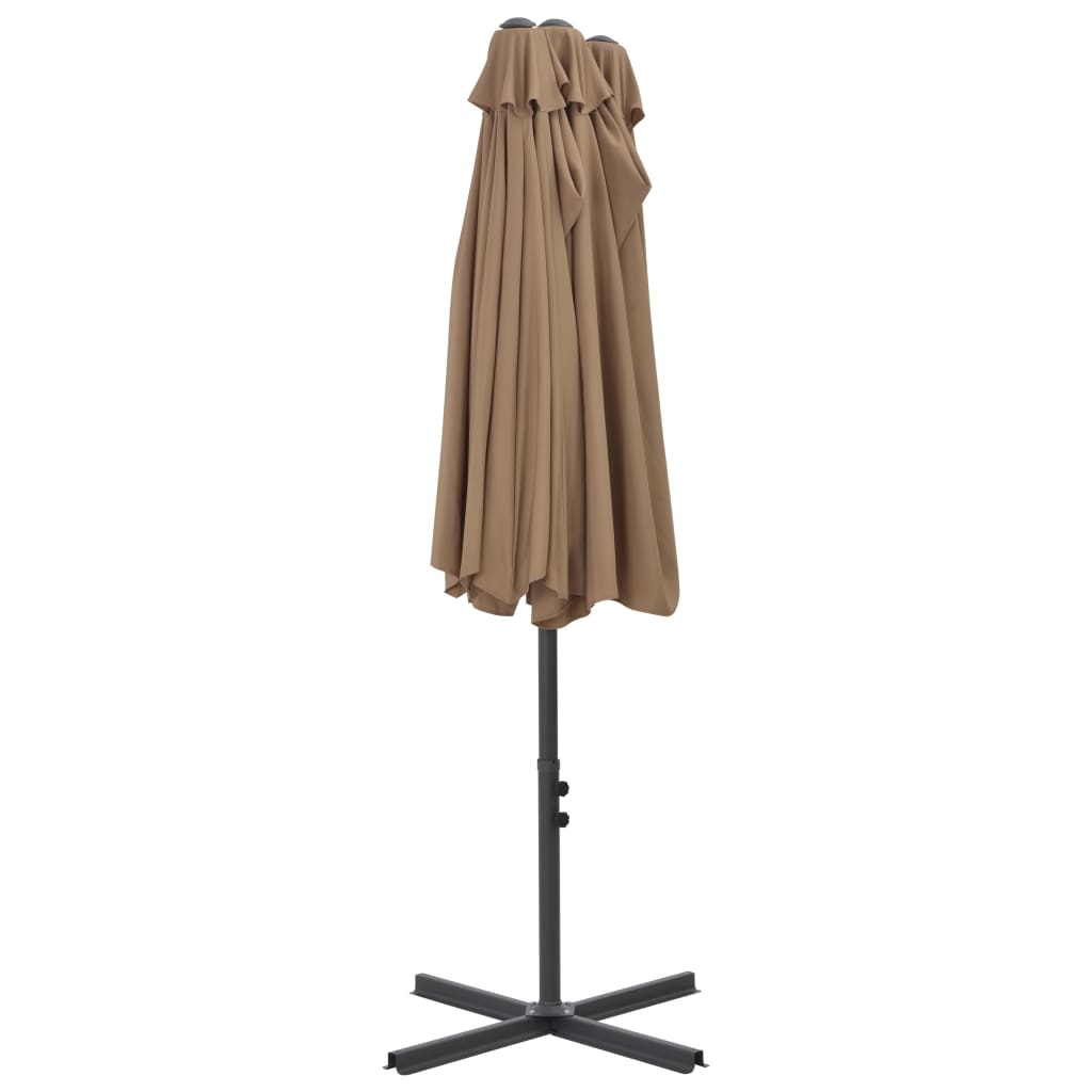 NNEVL Outdoor Parasol with Aluminium Pole 460x270 cm Taupe