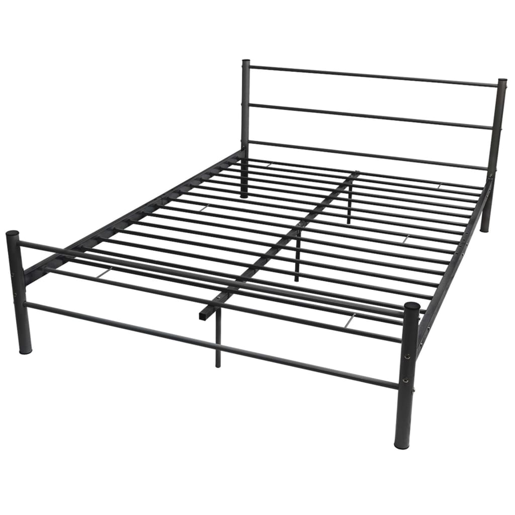 Bed Frame Black Metal Double Size - image 3