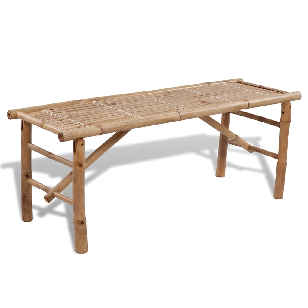 Beer Table with 2 Benches 100 cm Bamboo - image 4