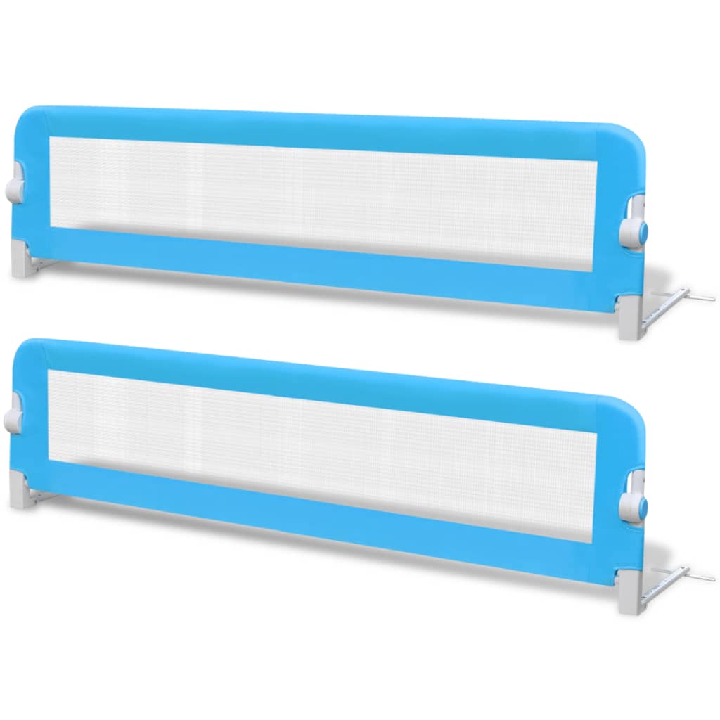 NNEVL Toddler Safety Bed Rail 2 pcs Blue 150x42 cm