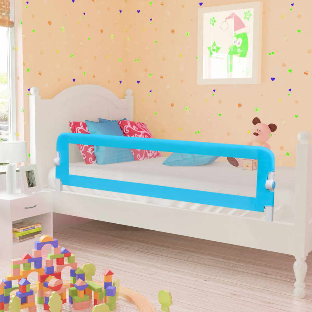 NNEVL Toddler Safety Bed Rail 2 pcs Blue 150x42 cm