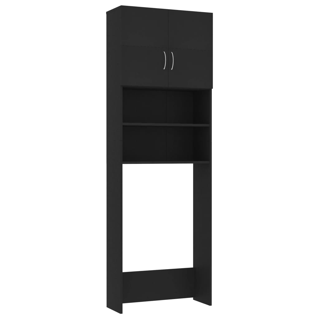 NNEVL Washing Machine Cabinet Black 64x25.5x190 cm Chipboard