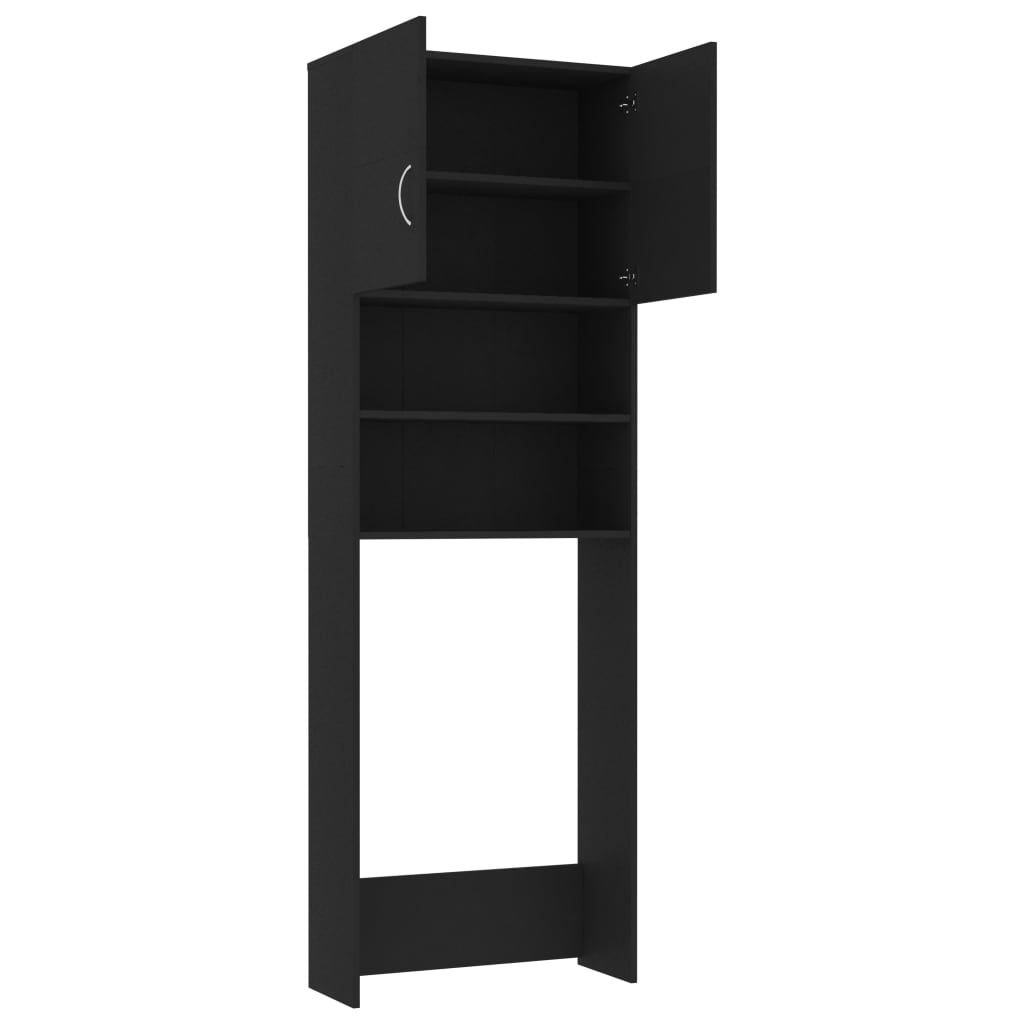 NNEVL Washing Machine Cabinet Black 64x25.5x190 cm Chipboard