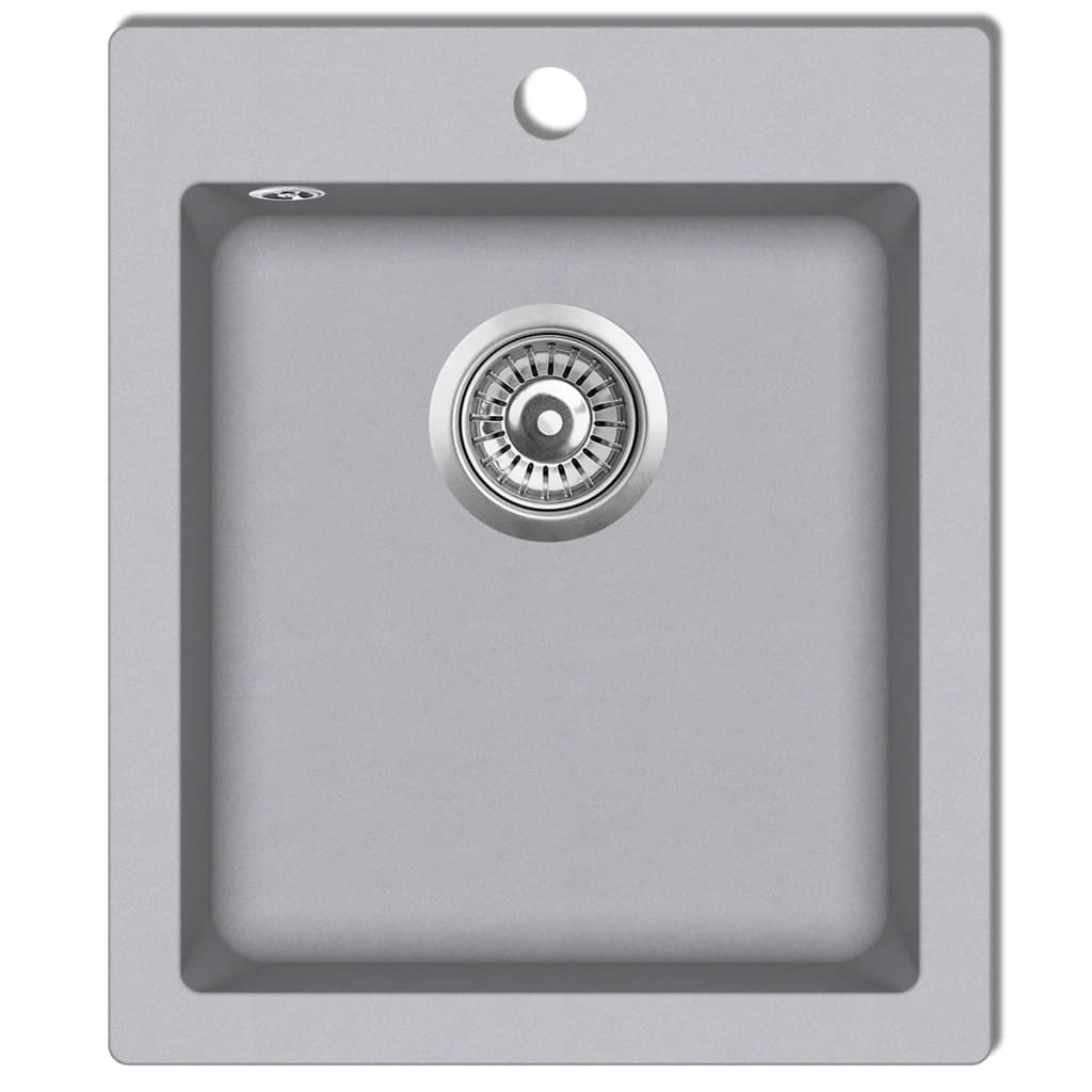 NNEVL Overmount Kitchen Sink Single Basin Granite Grey