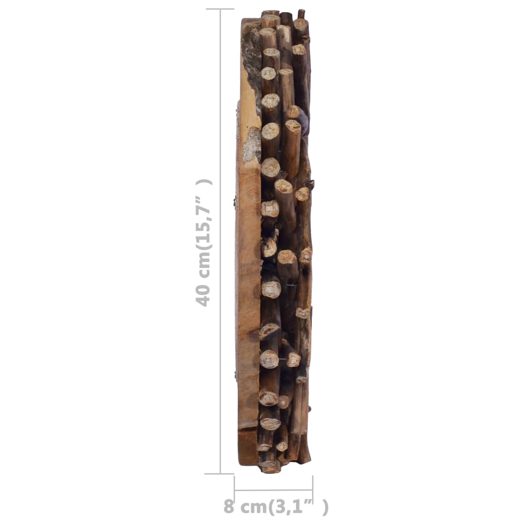 NNEVL Wall Mirror 40 cm Teak Round