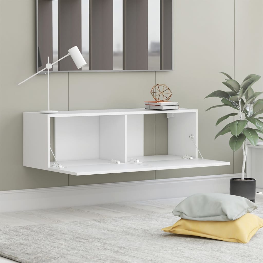TV Cabinet White 100x30x30 cm Engineered Wood - image 5