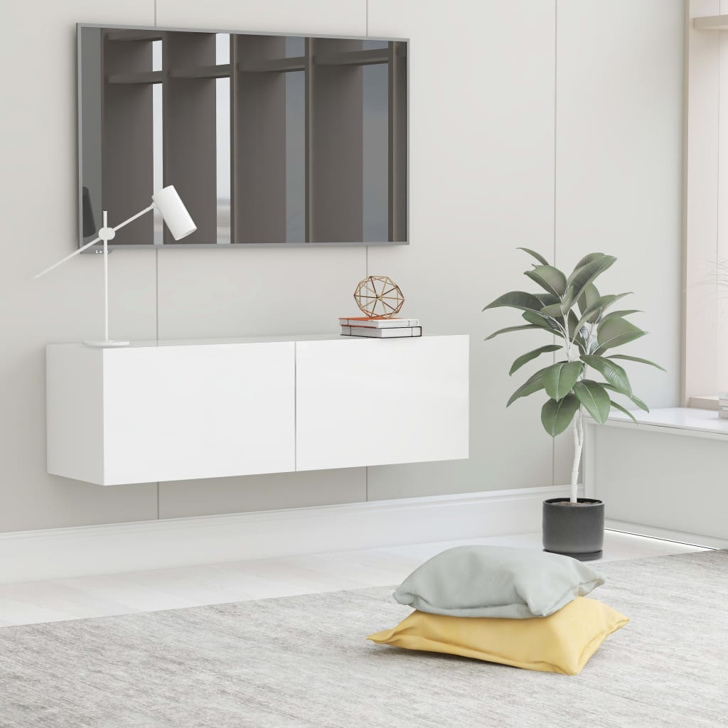 TV Cabinet White 100x30x30 cm Engineered Wood - image 3