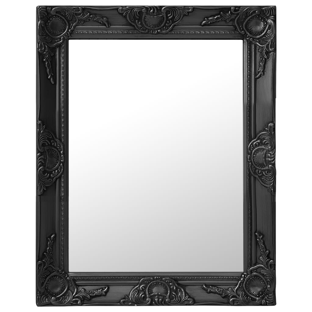 NNEVL Wall Mirror Baroque Style 50x60 cm Black