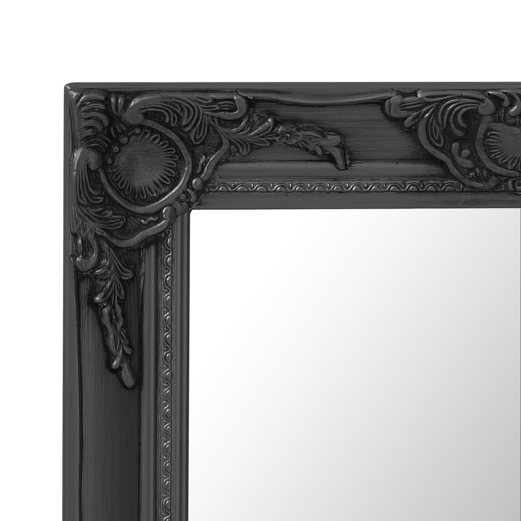 NNEVL Wall Mirror Baroque Style 50x80 cm Black