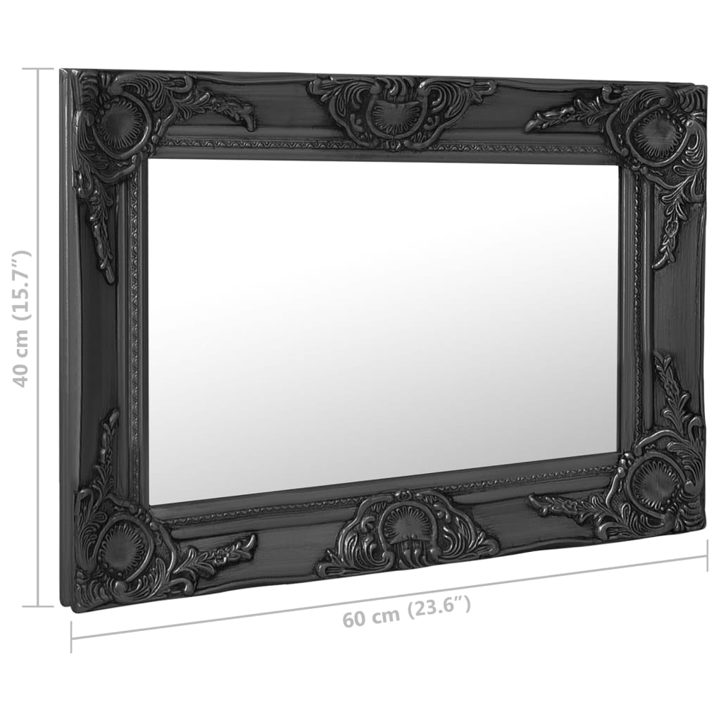 NNEVL Wall Mirror Baroque Style 60x40 cm Black