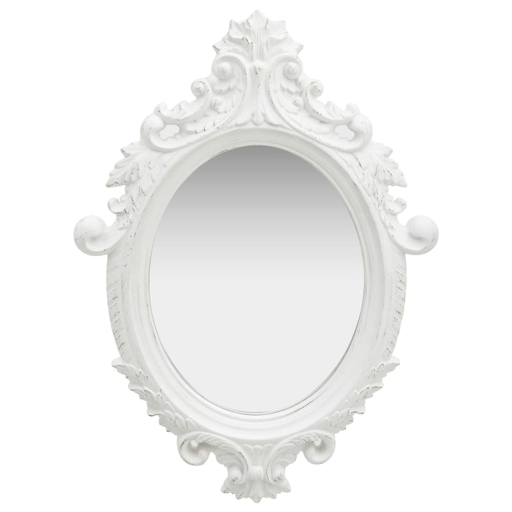 Wall Mirror Castle Style 56x76 cm White