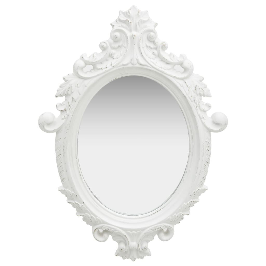 NNEVL Wall Mirror Castle Style 56x76 cm White